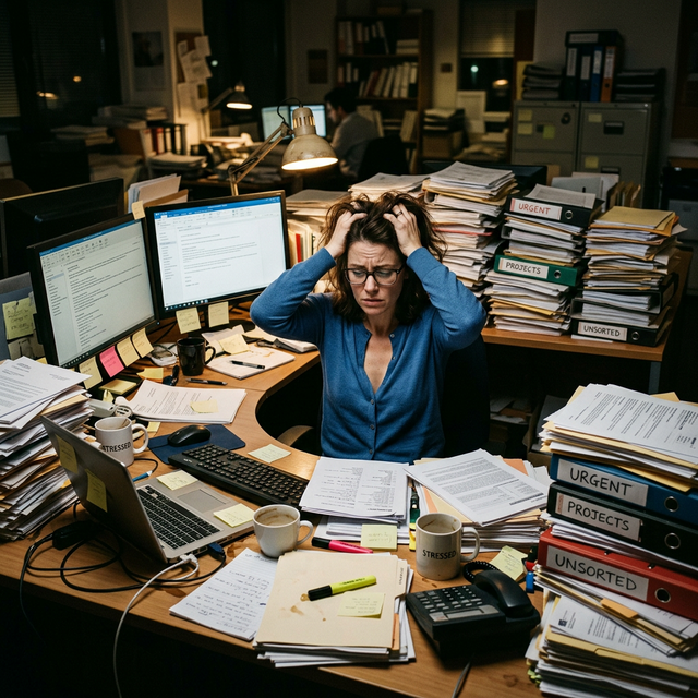 Dueño de negocio estresado